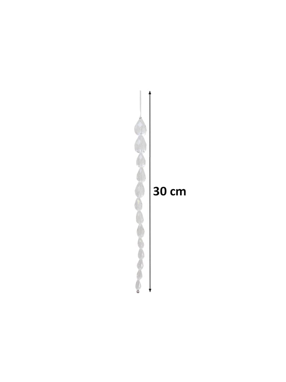 Yılbaşı Ağaç Süsü Lüks Kristal Buz Dalı Zincir Dekoratif Süs 30 cm