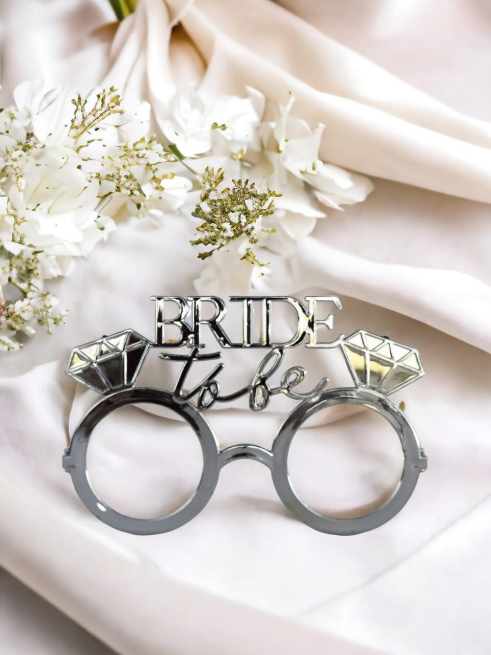 Bride to be Bekarlığa Veda Partisi Gözlüğü Tek Taşlı Bride Gözlük Gümüş
