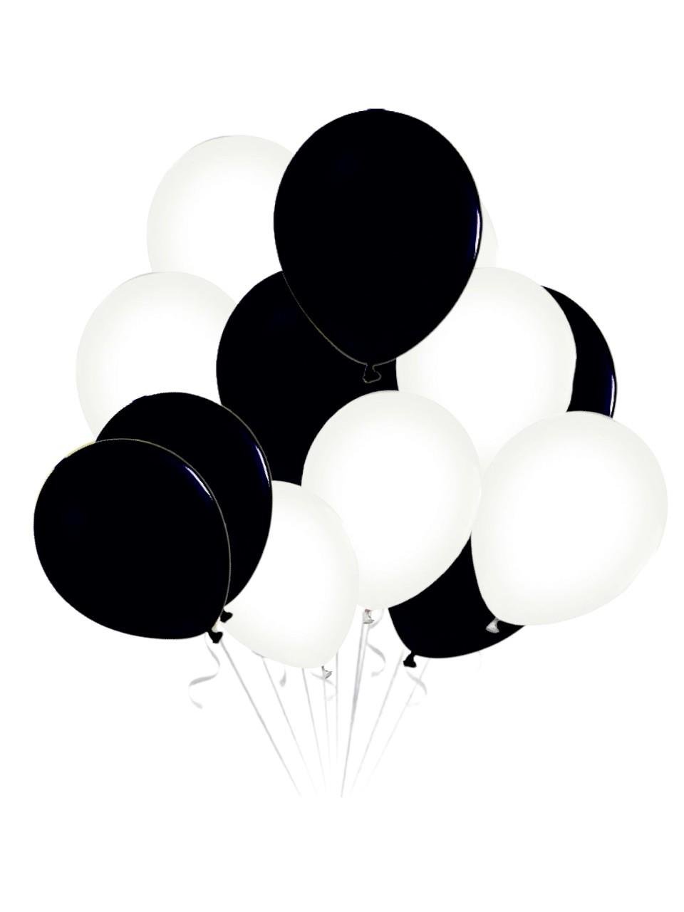 Siyah Beyaz Balon 10'lu 12”