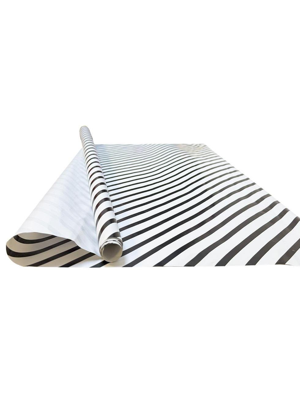 Hediye Ambalajı Siyah Beyaz Çizgili Paketleme Kağıdı 70x100 cm 2'li
