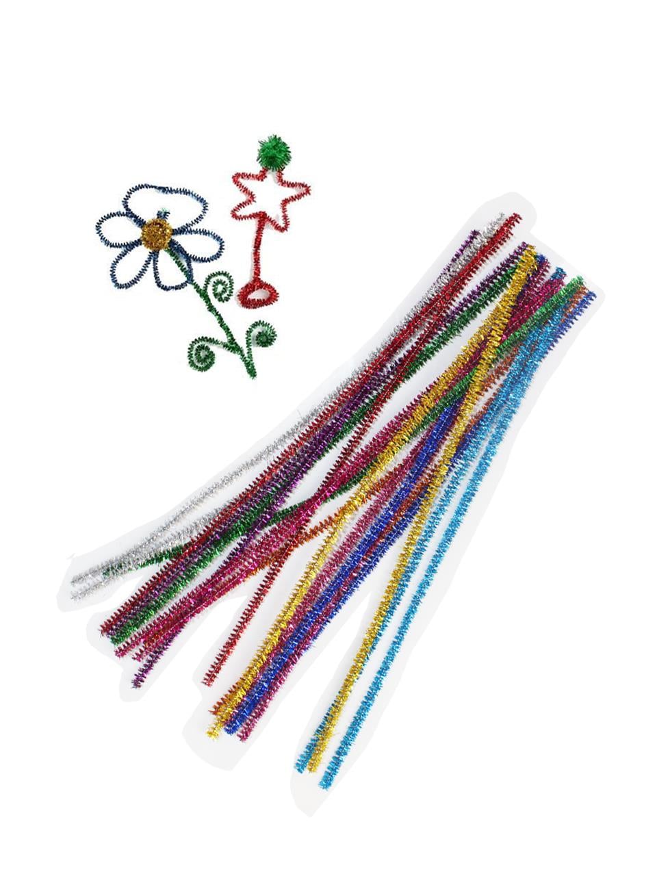 Simli Şönil Karışık Renkli Tüylü Tel 30 cm 20 Adet 