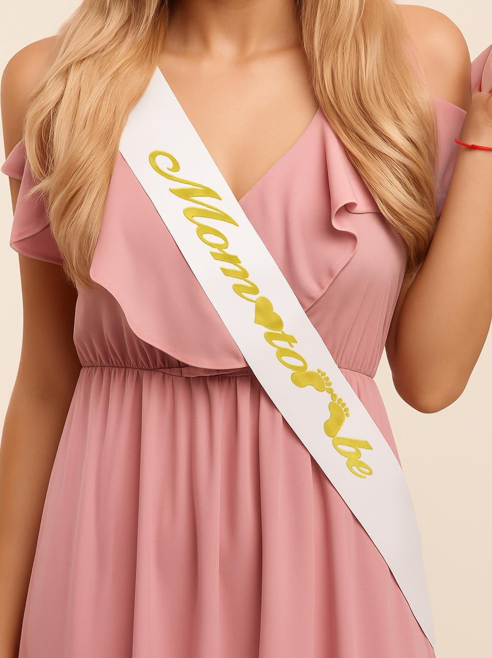 Baby Shower Mom To Be Kuşak Beyaz Gold