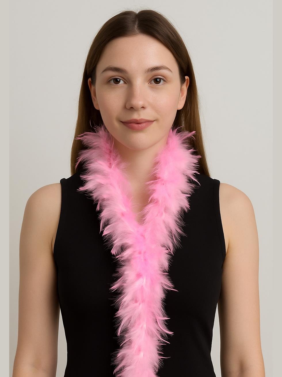 Otriş Tüy Bride Parti Kostüm Aksesuarı Pembe 180 cm