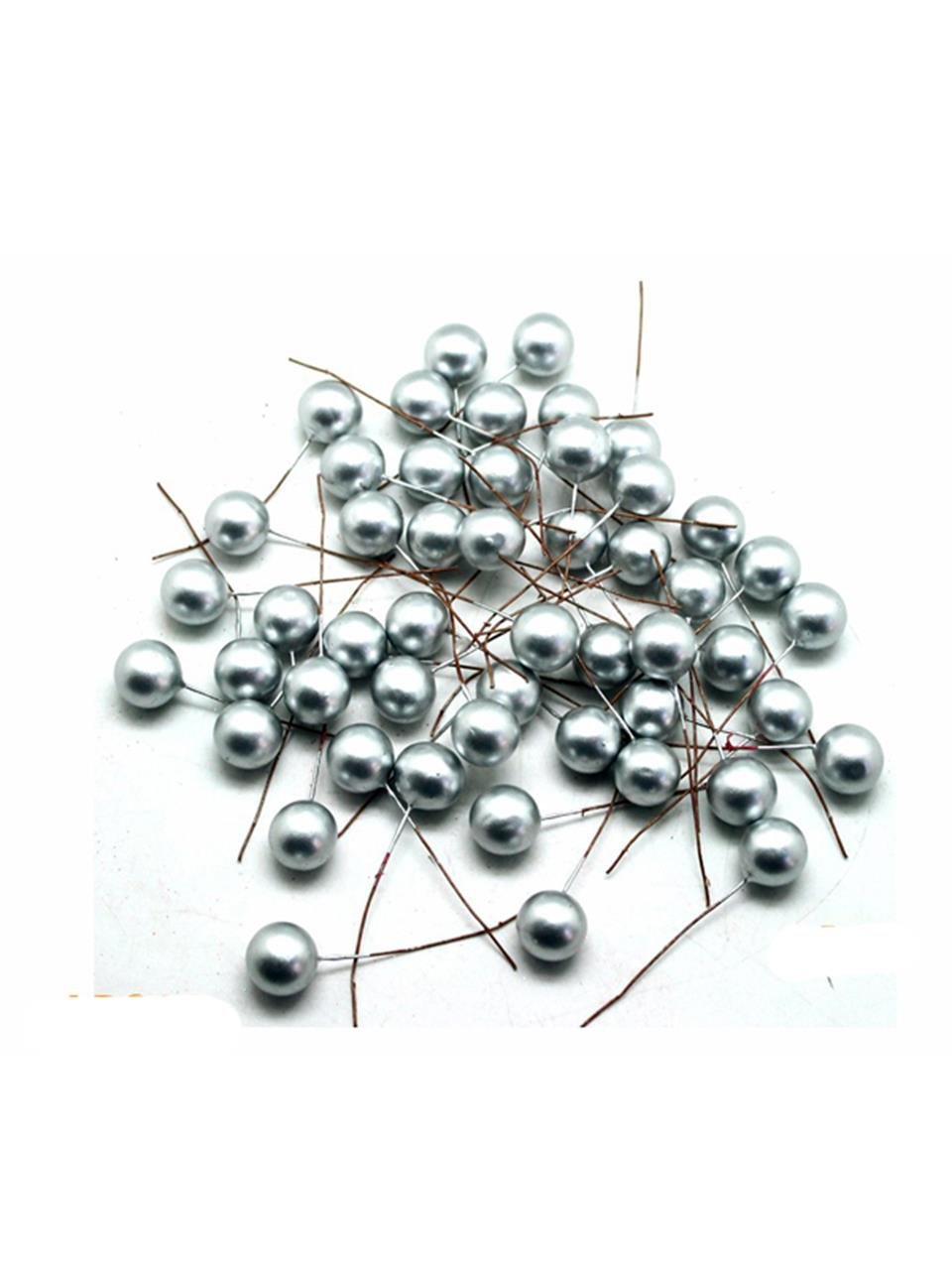 Yılbaşı Ağacı Süsleri Telli Top Dekoratif Çam Ağaç Süsü Gümüş 12 mm