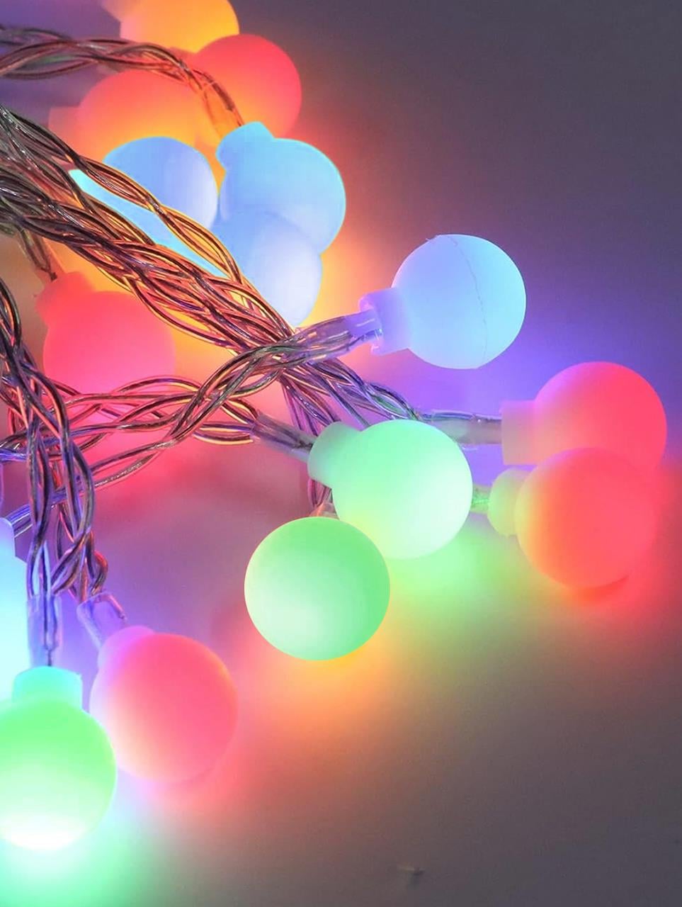 Dekoratif Fişli Renkli Top Led Işık Yılbaşı Aydınlatma 3 Metre