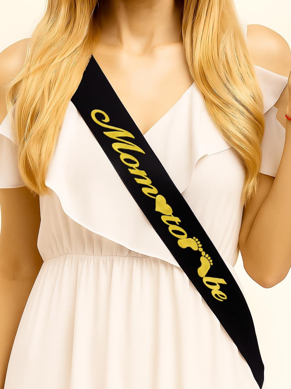 Baby Shower Mom To Be Kuşak Siyah Gold