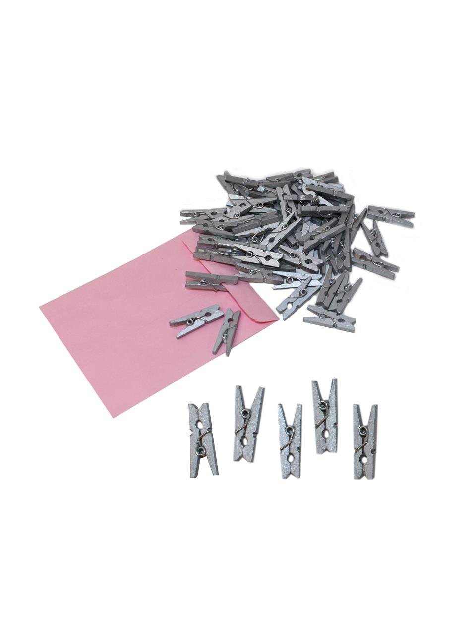 Ahşap Mandal Gümüş 50'Li