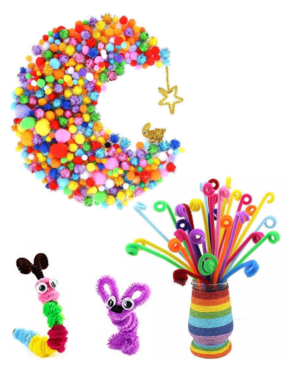 Karışık Renkli Simli Pon Pon 3 cm 50 Adet 
