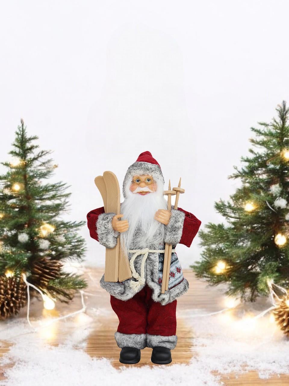 Yılbaşı Dekor Süsü Dekoratif Kızaklı Noel Baba 30 cm