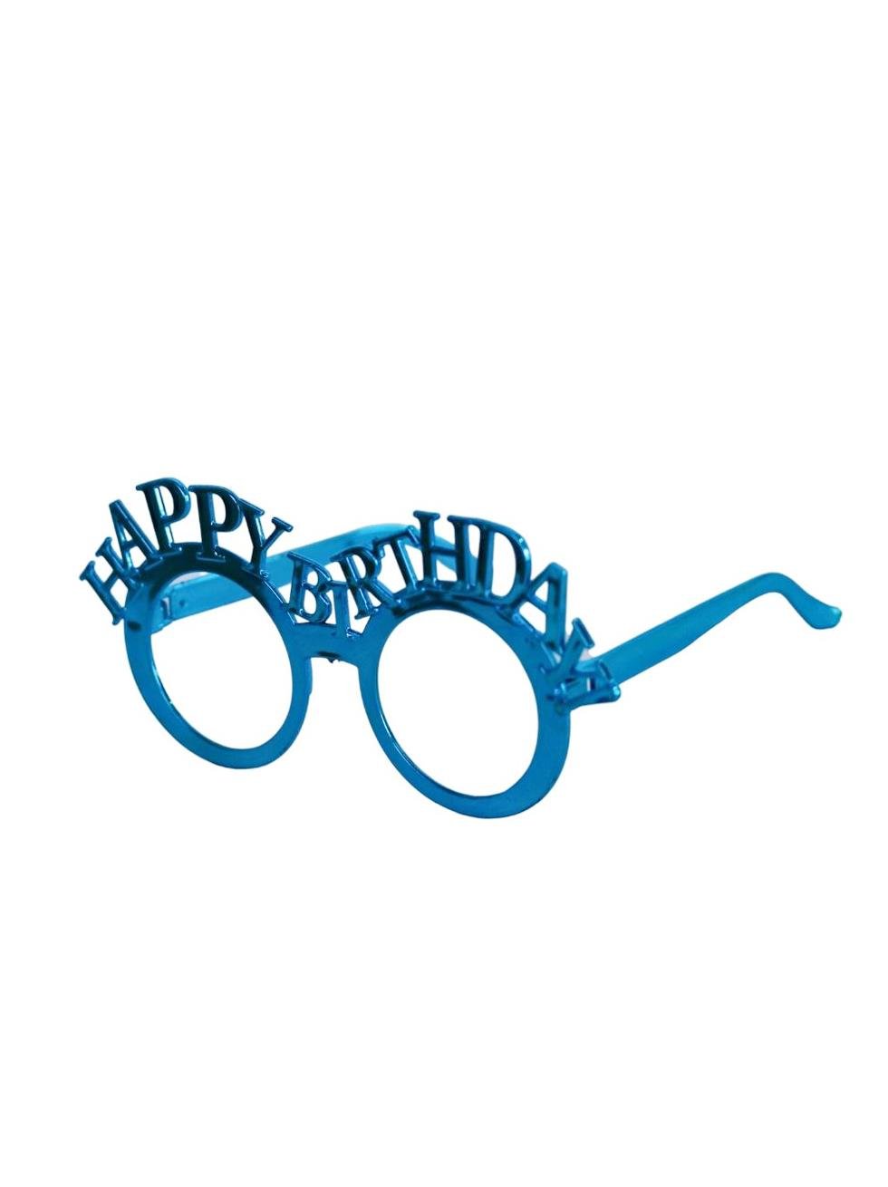 Happy Birthday Gözlük Doğum Günü Parti Aksesuarı Mavi