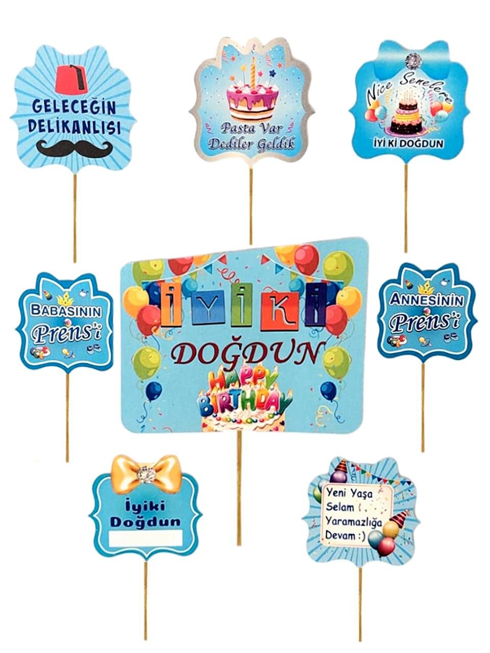 İyi Ki Doğdun Prens Konuşma Balonu Erkek Çocuk Doğum Günü Süsü 