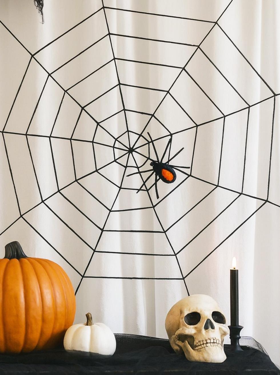 Cadılar Bayramı Dekoratif Örümcek Ağı Halloween Parti Dekorasyonu Siyah 1 m
