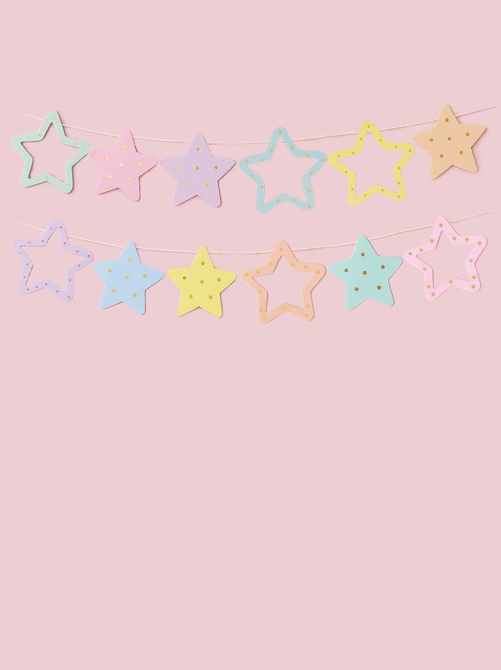 Makaron Yıldız Dekoratif Banner Asılabilir Doğum Günü Parti Süsü 