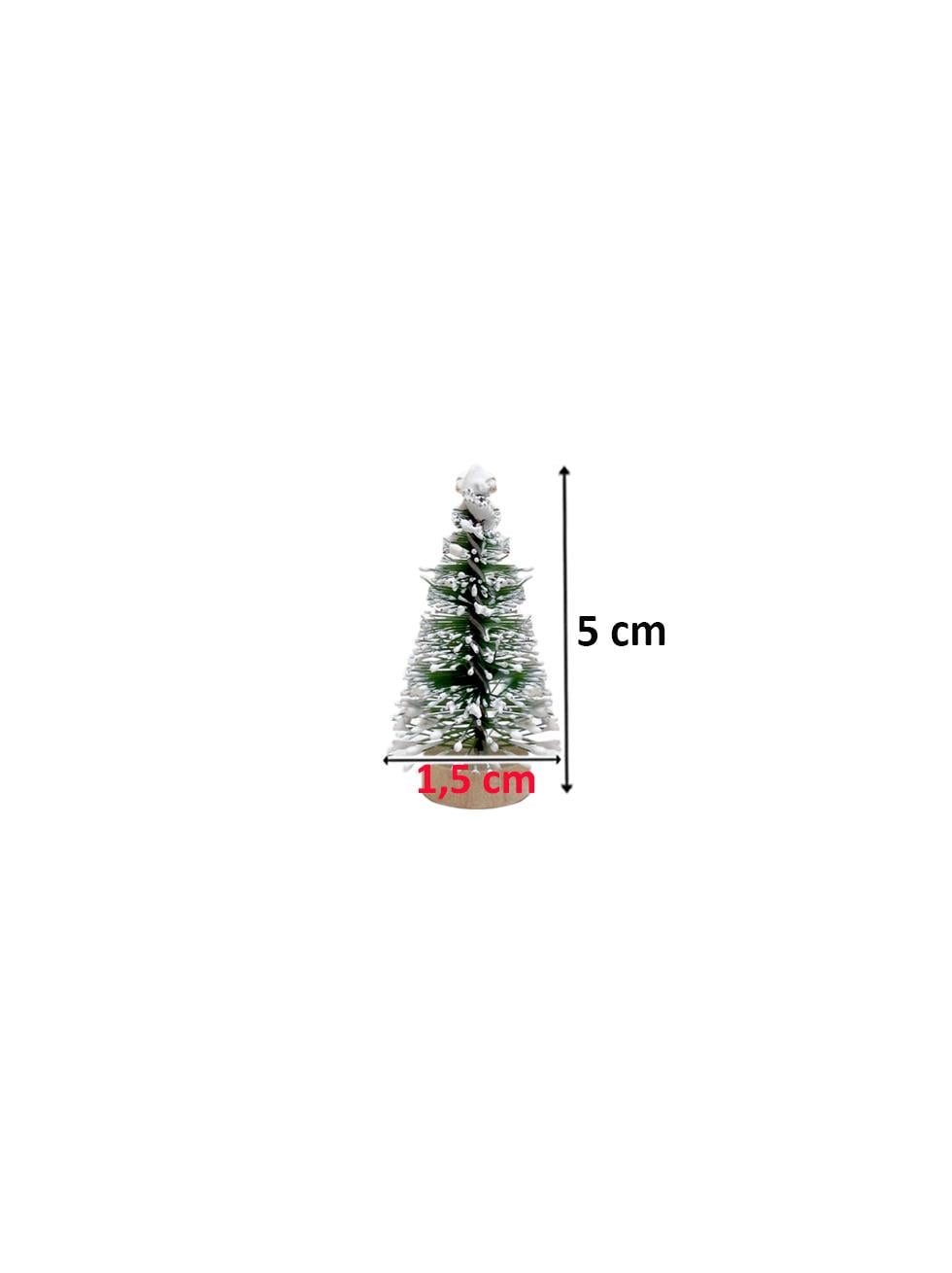 Yılbaşı Mini Karlı Çam Ağacı Masa Üstü Dekoratif Ağaç 5 cm