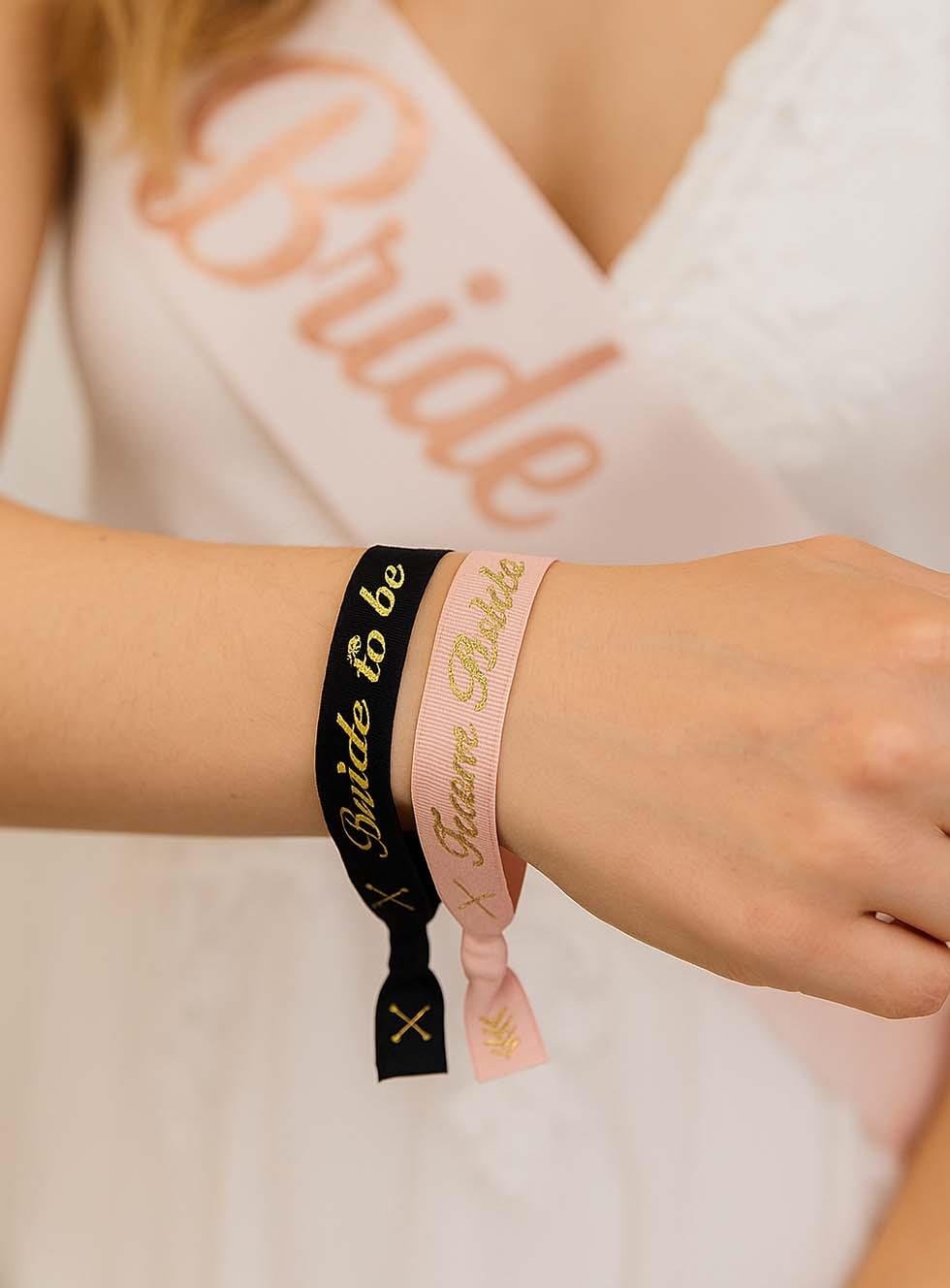 Bride Bileklik Bekarlığa Veda Parti Aksesuarı Bride-Team Bride Bileklik 5'li Rose Altın