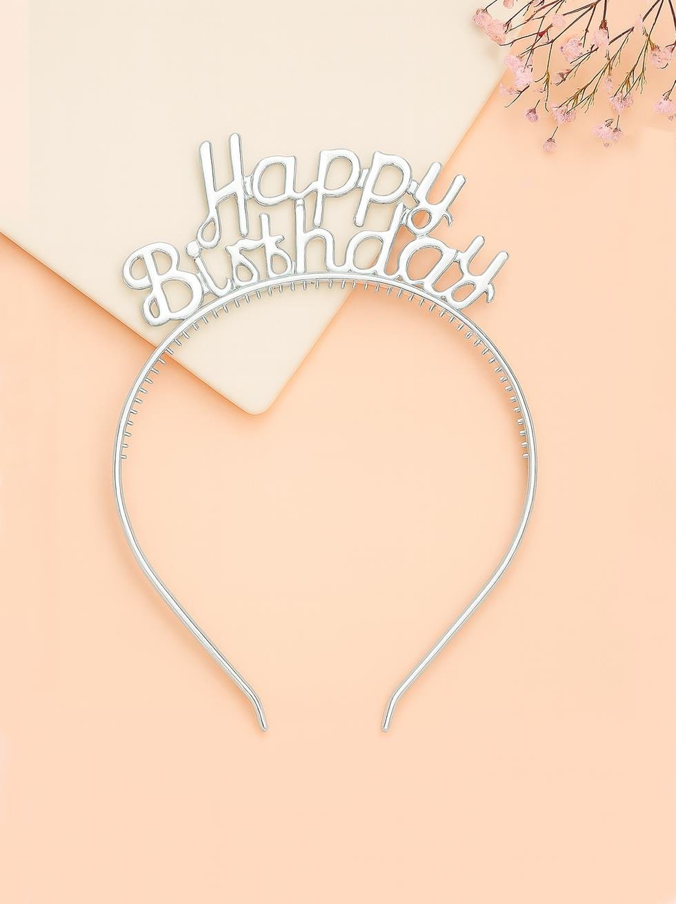 Happy Birthday Taç Mika Plastik Doğum Günü Tacı Gümüş