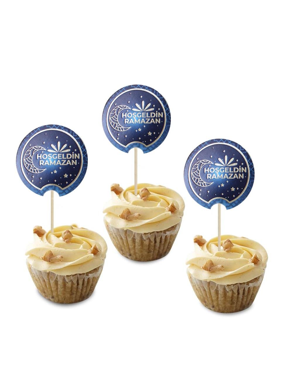 Hoşgeldin Ramazan Temalı Kürdan Pasta Süsü Cupcake Kürdanı 8'li