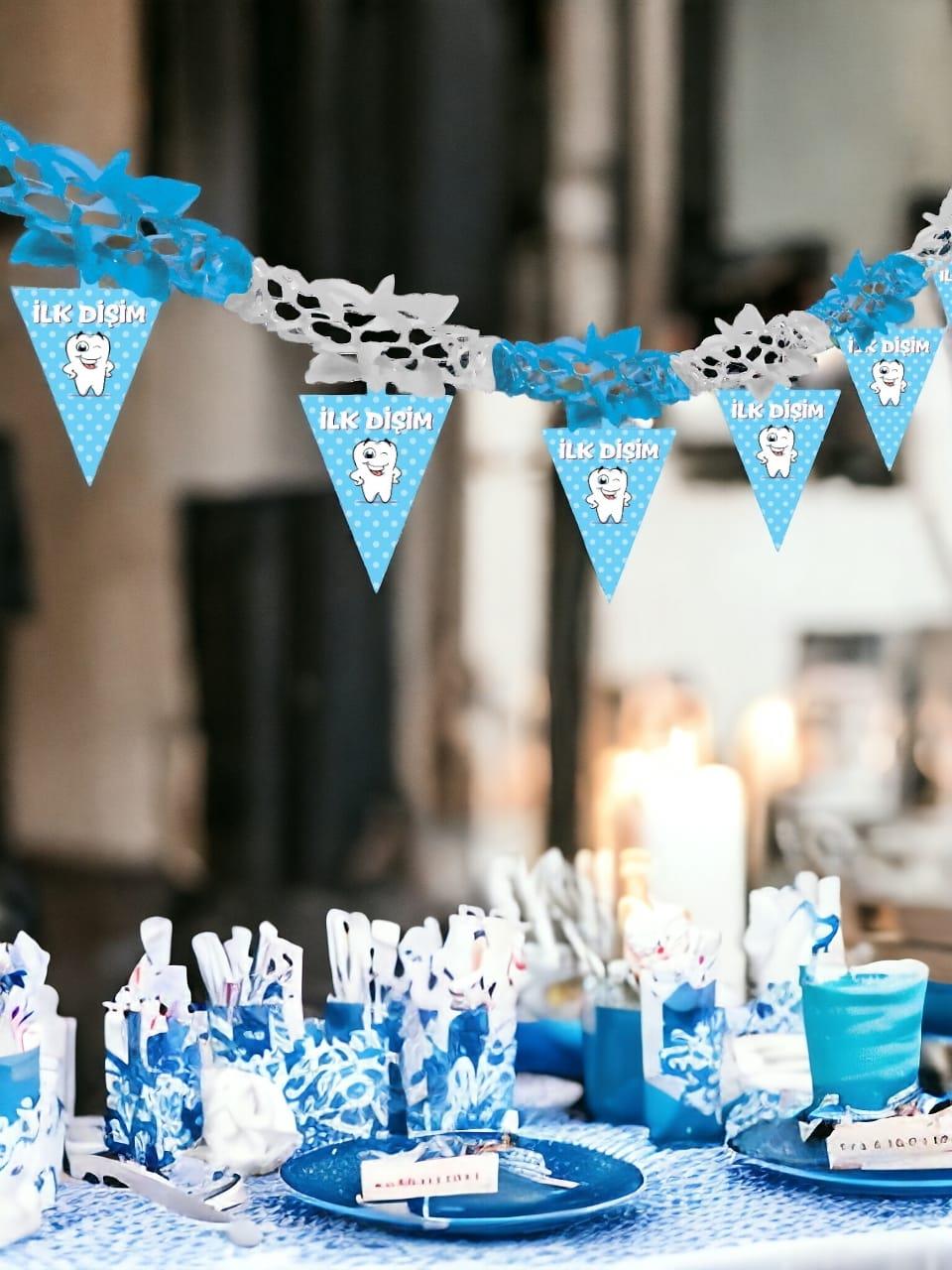 Kağıt Zincir İlk Dişim Mavi