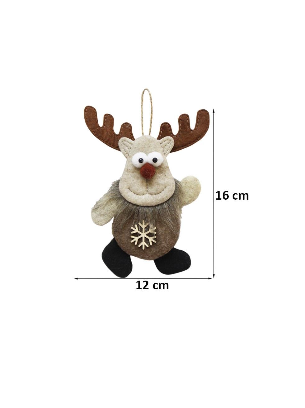 Yılbaşı Ağaç Süsü Geyik Figürlü Asılabilir Keçe Dekoratif Süs 16 cm