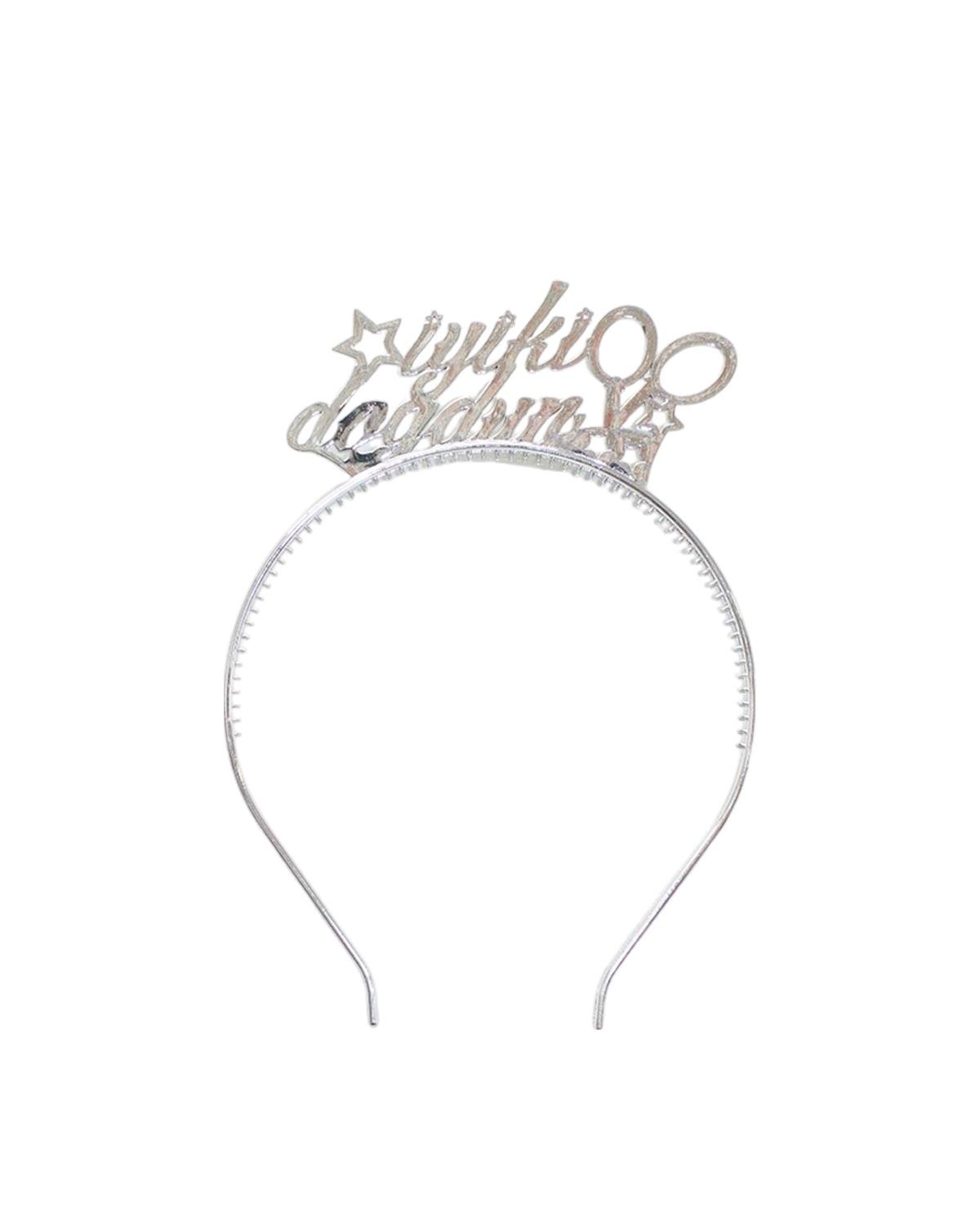 İyi Ki Doğdun Taç Gözlük Set Doğum Günü Parti Aksesuarı Gümüş