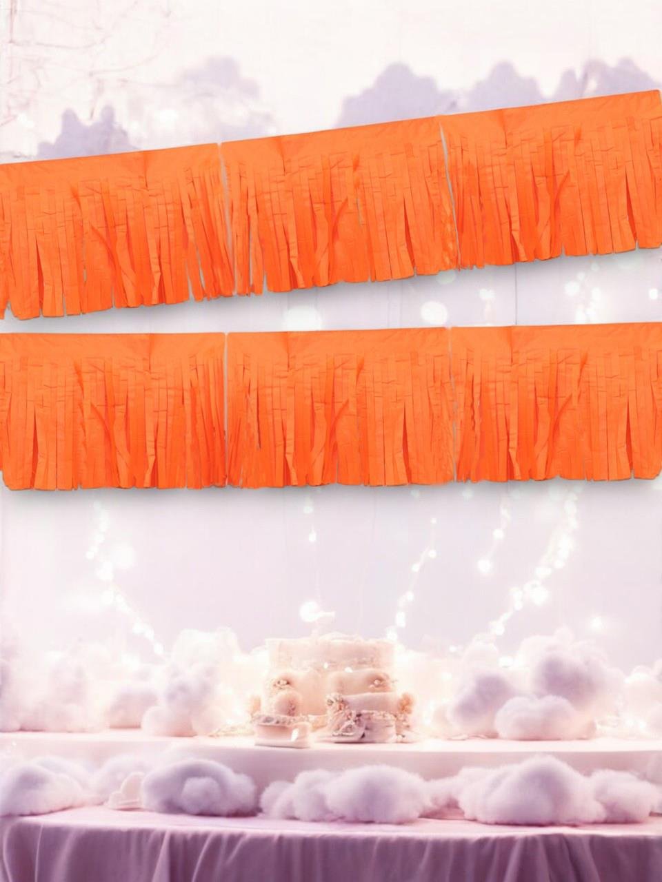 Dekoratif Püskül Süs Parti Arka Plan Süsü Turuncu