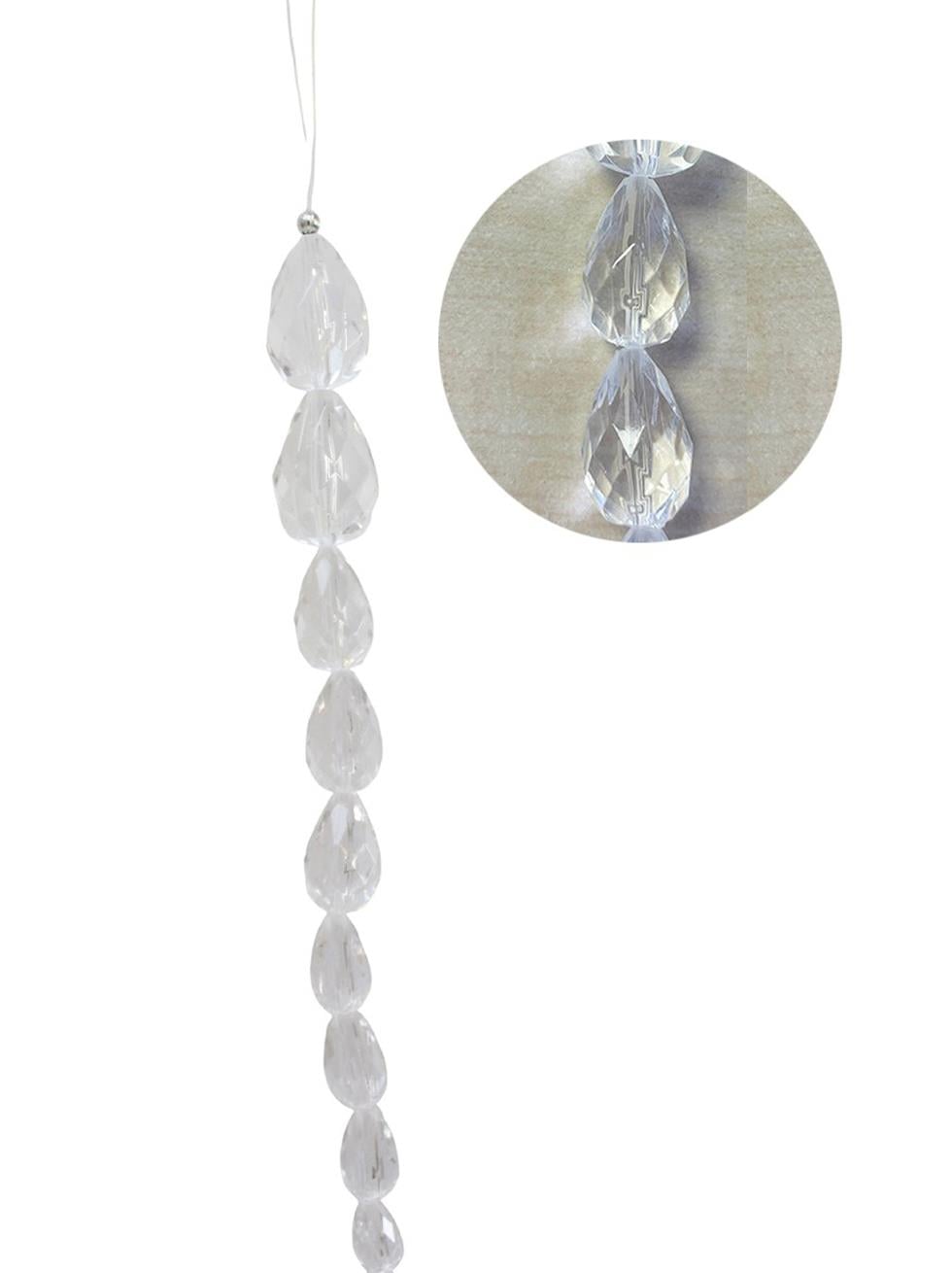 Yılbaşı Ağaç Süsü Lüks Kristal Buz Dalı Zincir Dekoratif Süs 30 cm