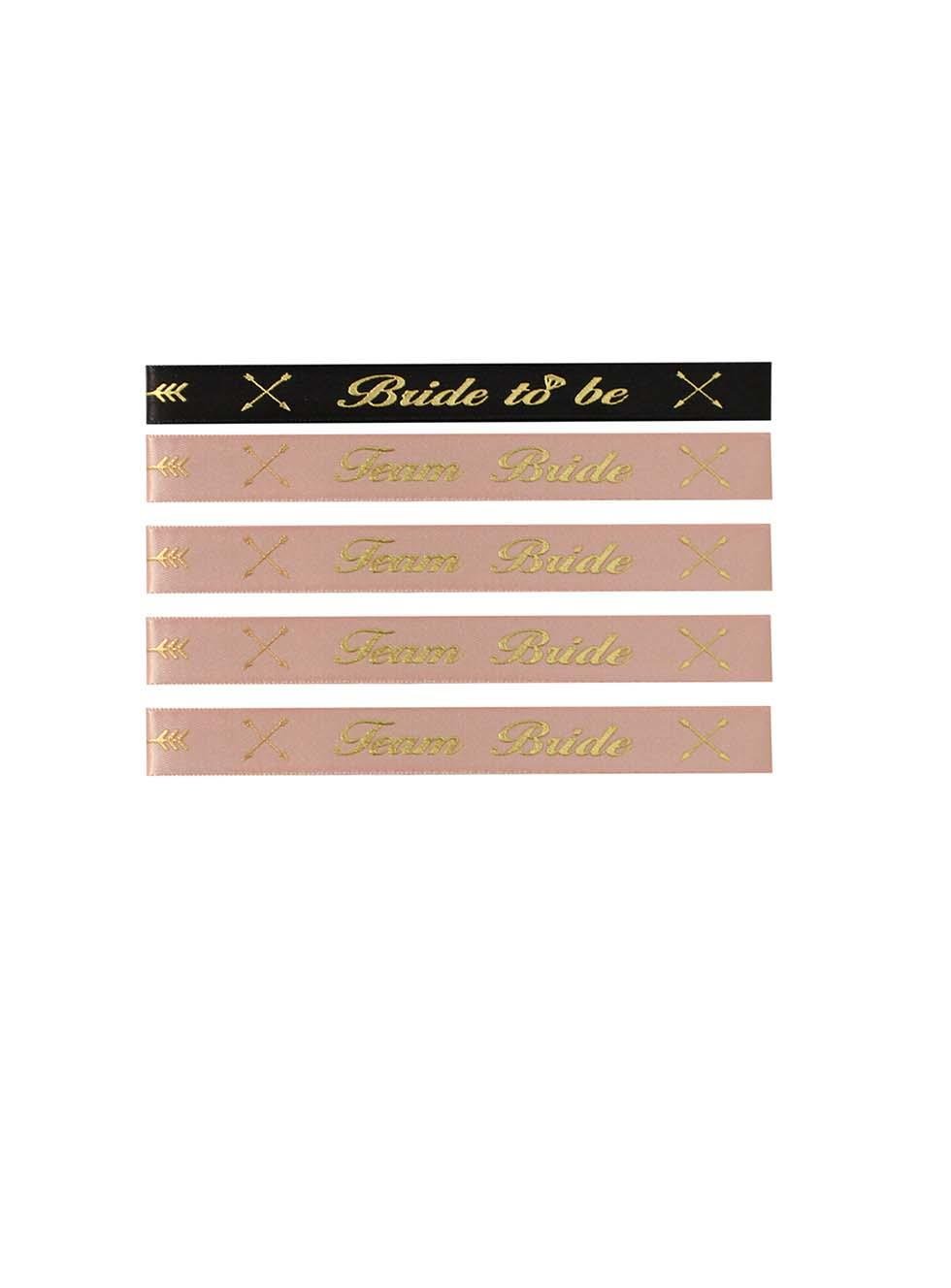 Bride Bileklik Bekarlığa Veda Parti Aksesuarı Bride-Team Bride Bileklik 5'li Rose Altın