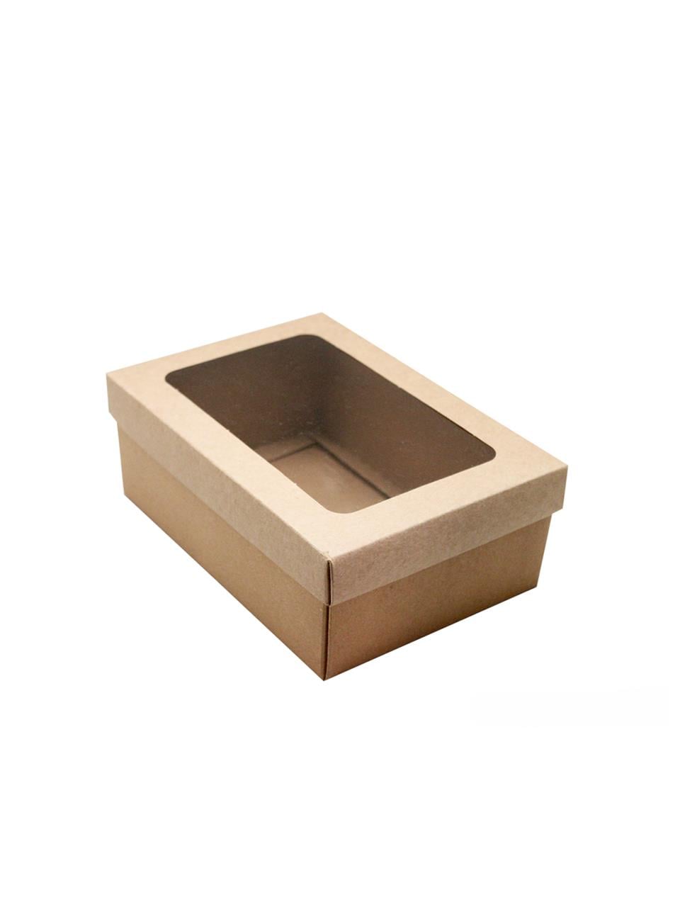 Asetat Pencereli Kraft Kutu Hediye Kutusu 14X20X9 Cm