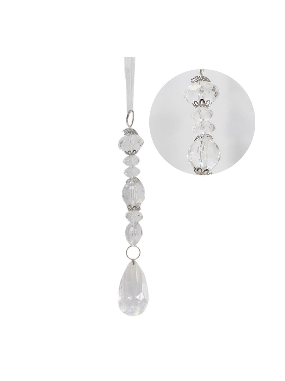 Yılbaşı Ağaç Süsü Lüks Kristal Damla Taşlı Sarkıt Dekoratif Süs 22 cm