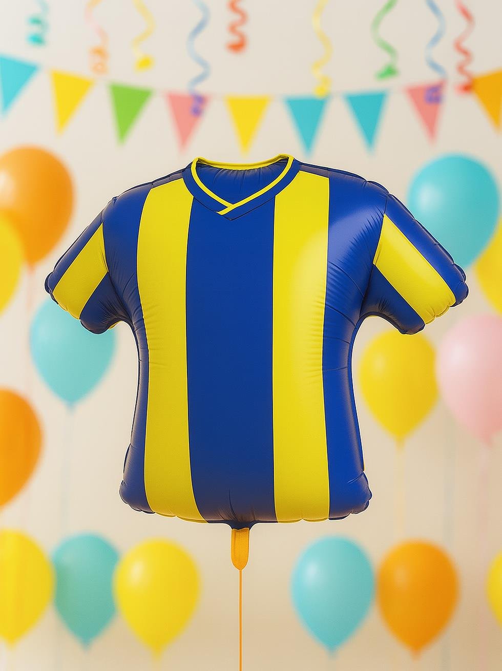 Sarı Lacivert Forma Folyo Balon Taraftar Doğum Günü Parti Balonu 45 cm