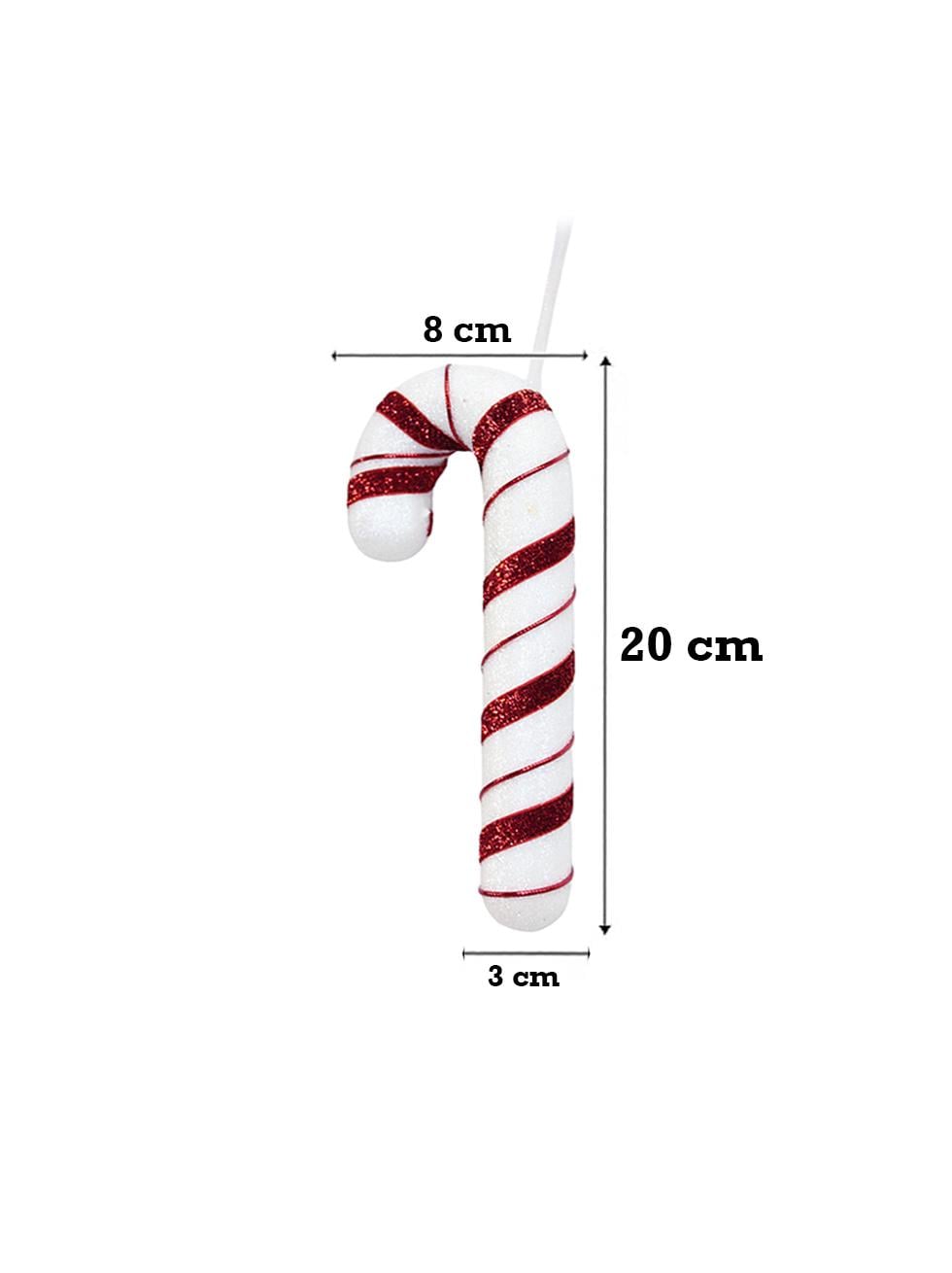 Yılbaşı Ağaç Süsü Baston Şeker Figürlü Dekoratif Süs 20 cm