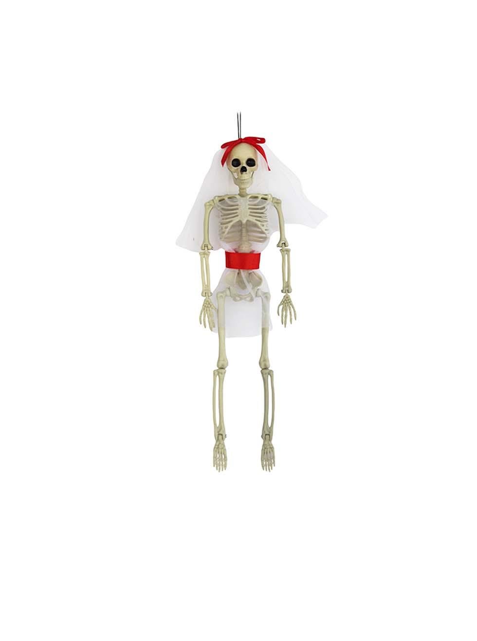 Cadılar Bayramı İskelet Gelin Figürlü Asılabilir Halloween Parti Dekoru 36 cm
