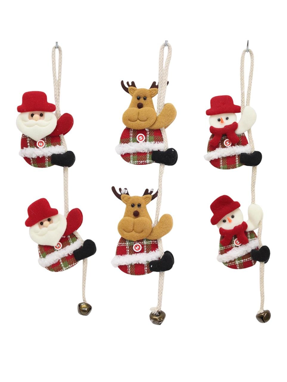 Yılbaşı Dekor Süsü Asılabilir Dekoratif İpe Tırmanan Peluş Noel Baba 