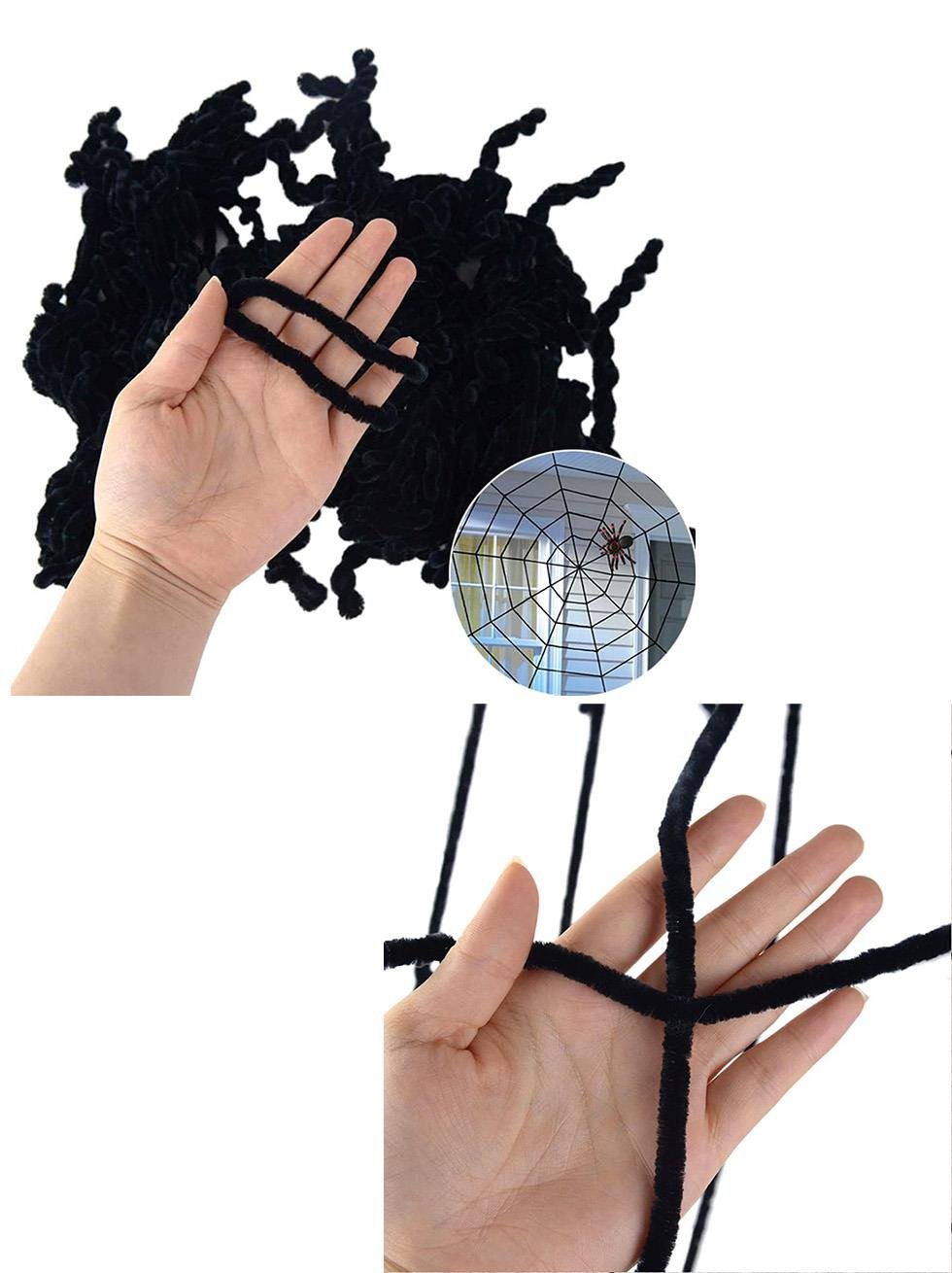 Cadılar Bayramı Dekoratif Örümcek Ağı Halloween Parti Dekorasyonu Siyah 1 m