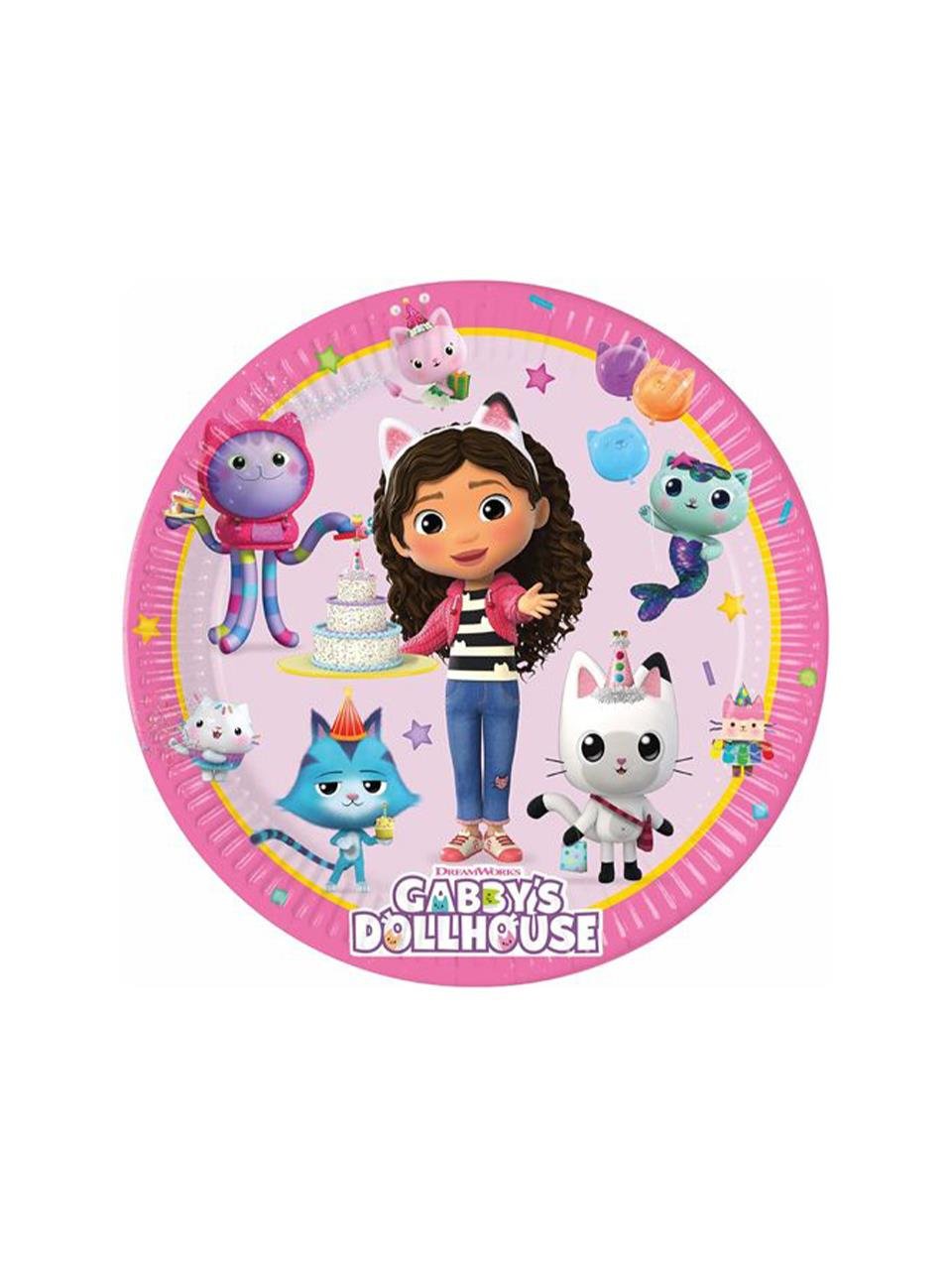 Gabby's Dollhouse Temalı Tabak Doğum Günü Karton Tabak 