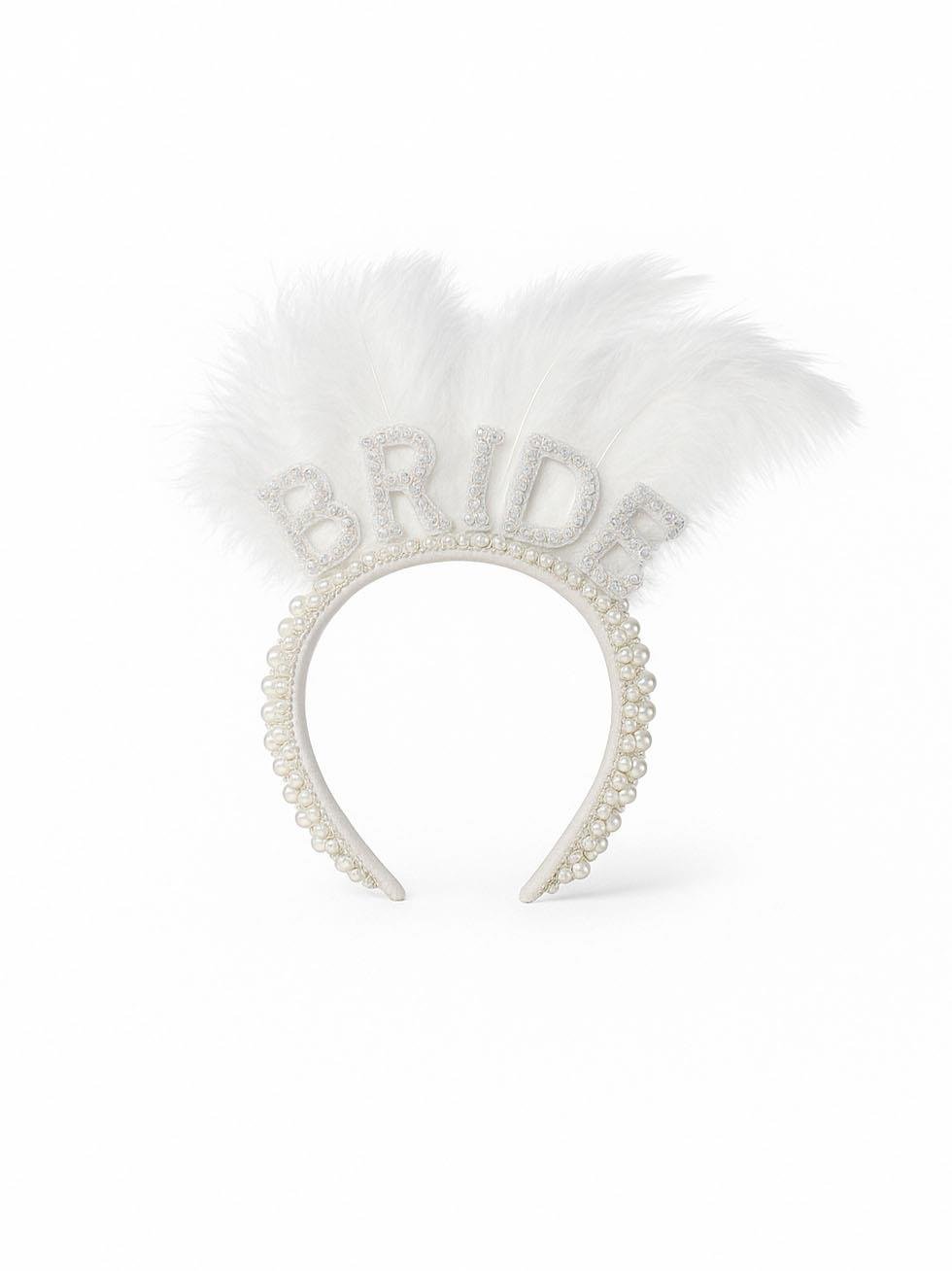 Bride İncili Tüylü Gelin Tacı Bekarlığa Veda Partisi Tacı 