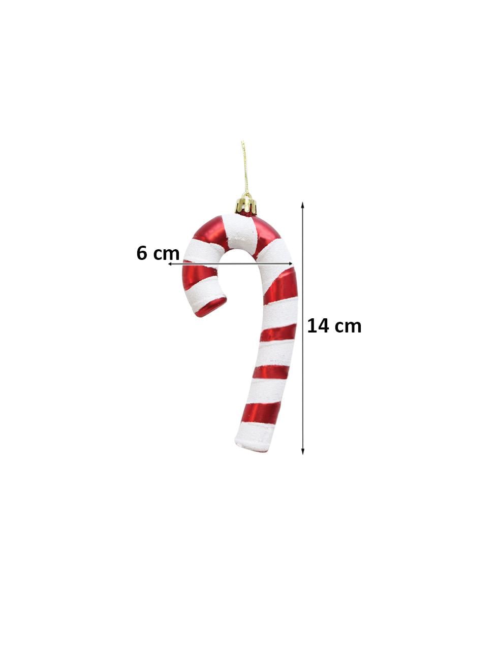 Yılbaşı Ağaç Süsü Baston Şeker Figürlü Kırmızı-Beyaz 14 cm 2'li