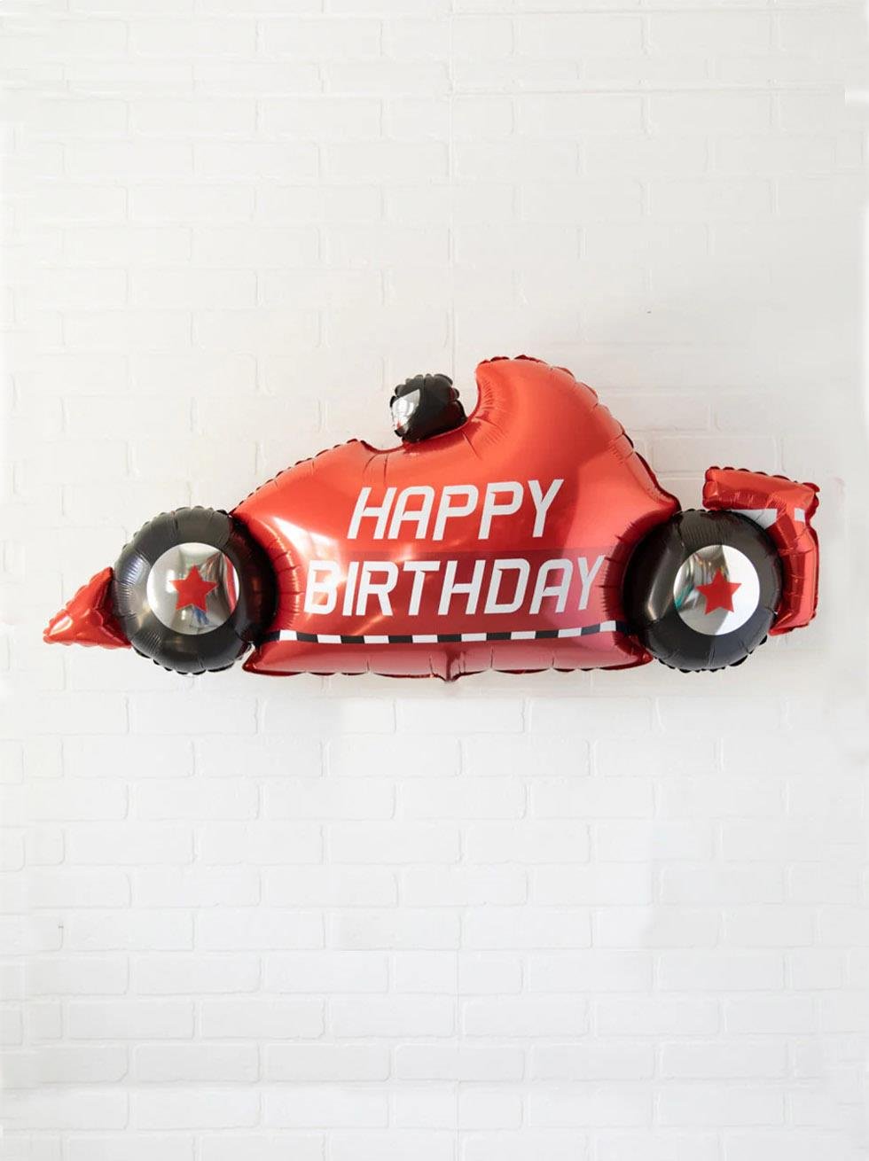 Happy Birthday Formula Yarış Arabalı Folyo Balon Parti Balonu 100 cm