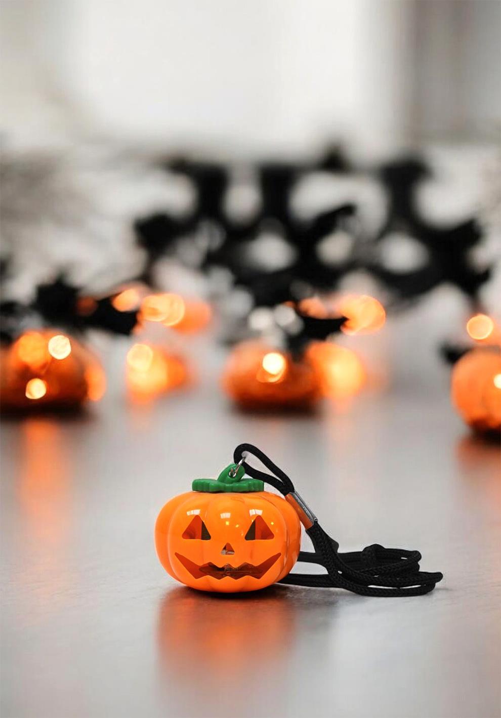 Cadılar Bayramı Balkabağı Işıklı Kolye Halloween Parti Aksesuarı