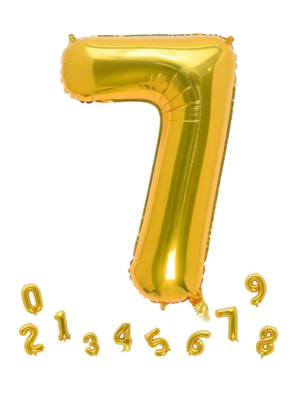 Rakam Folyo Balon 7 Altın Renk 100 Cm - 40