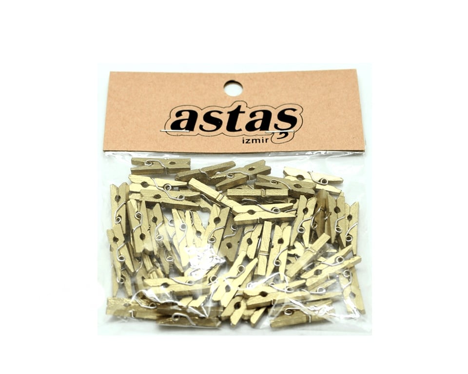 AHŞAP MANDAL ALTIN 50'Lİ