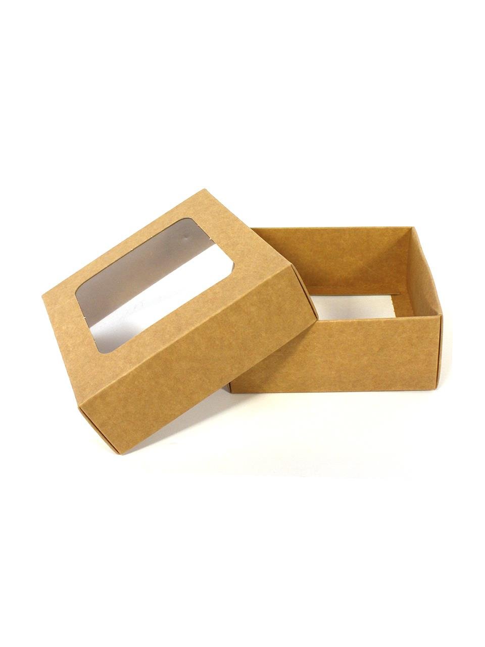 Asetat Pencereli Kraft Kutu Hediye Kutusu 15X15X7 Cm