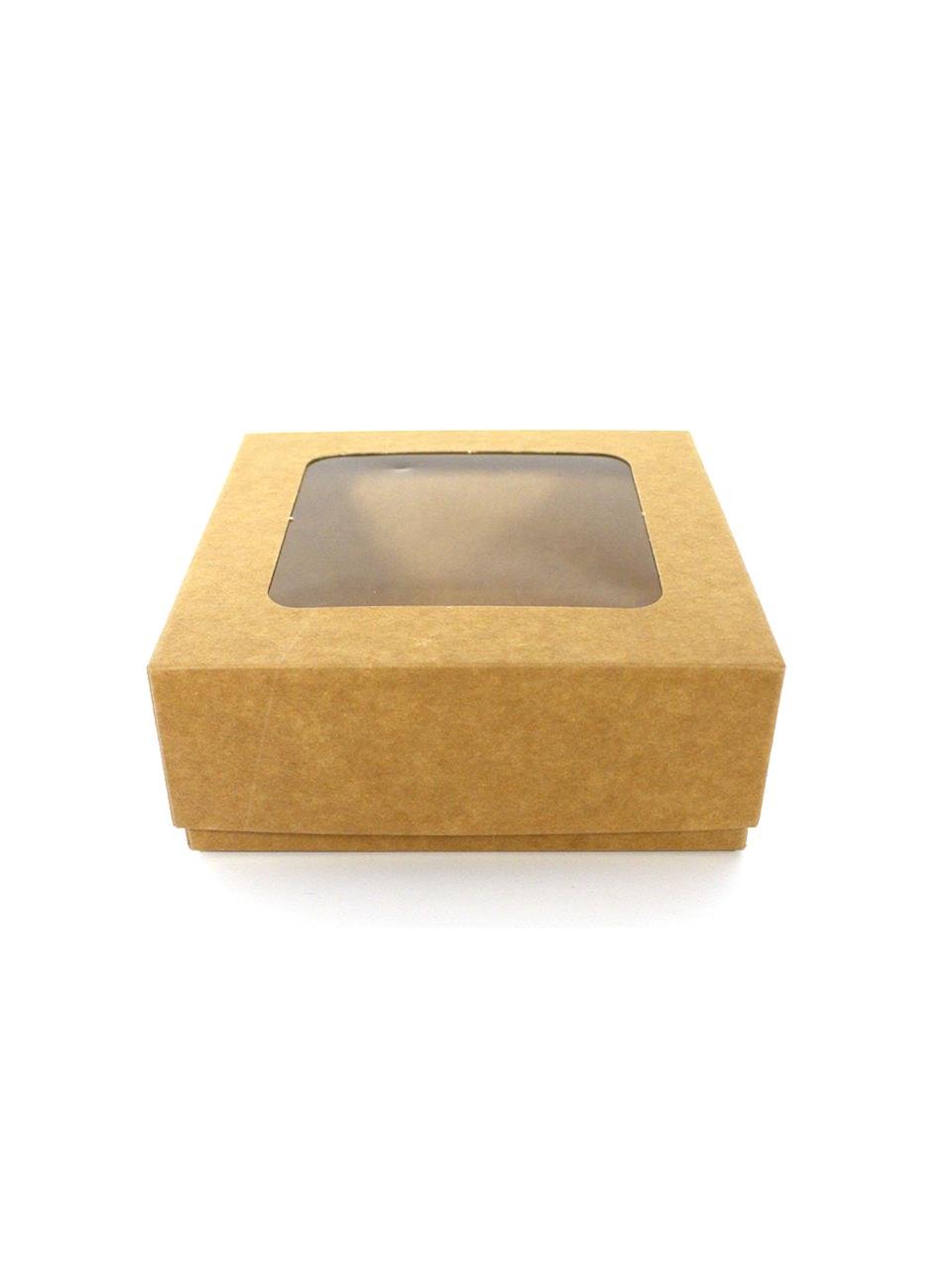 Asetat Pencereli Kraft Kutu Hediye Kutusu 15X15X7 Cm