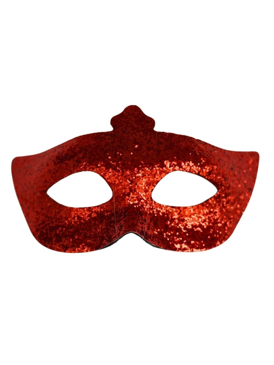 Simli Parti Maskesi Balo Parti Kostüm Aksesuarı Maske Kırmızı