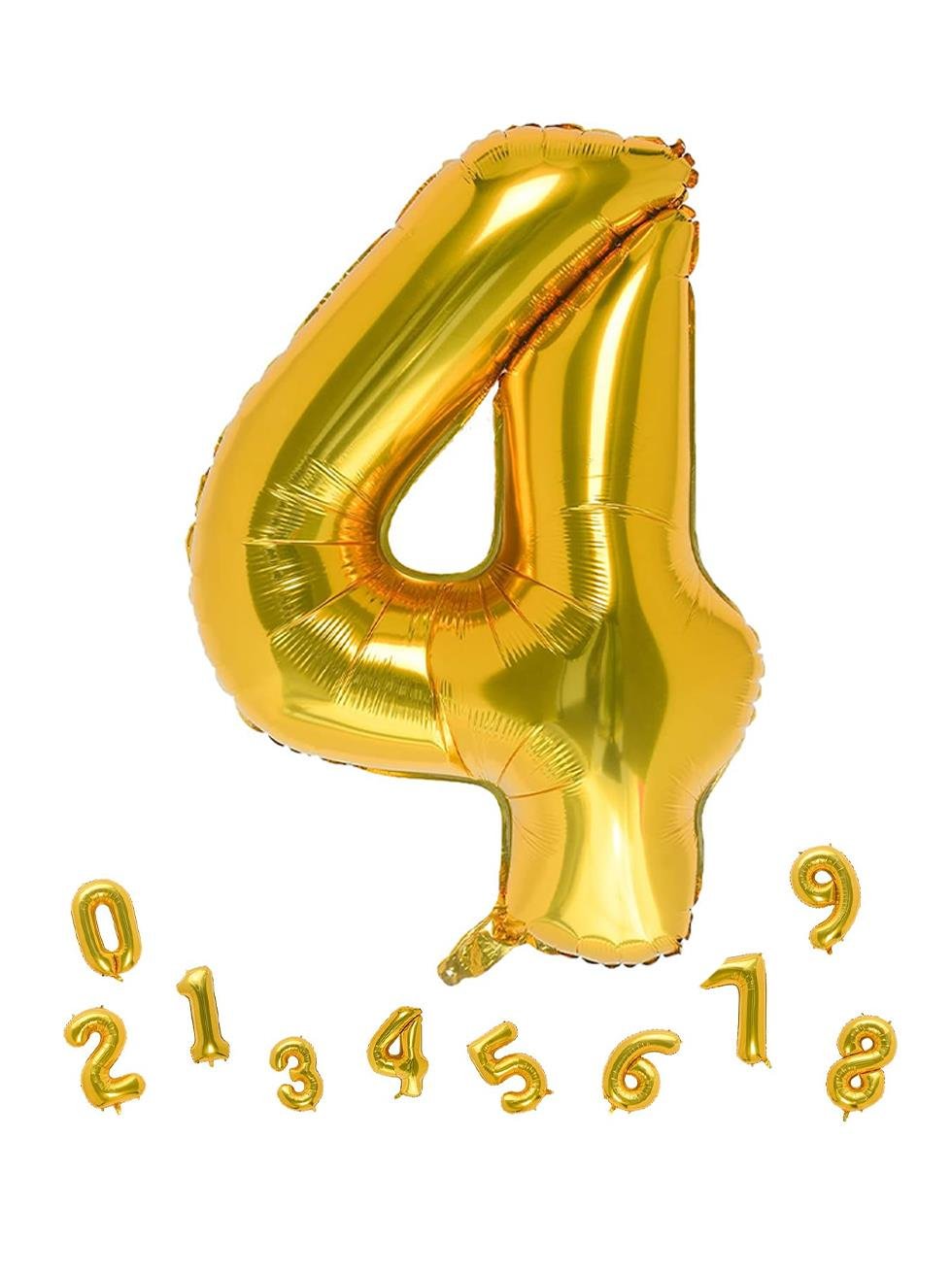 Rakam Folyo Balon 4 Altın Renk 100 Cm - 40