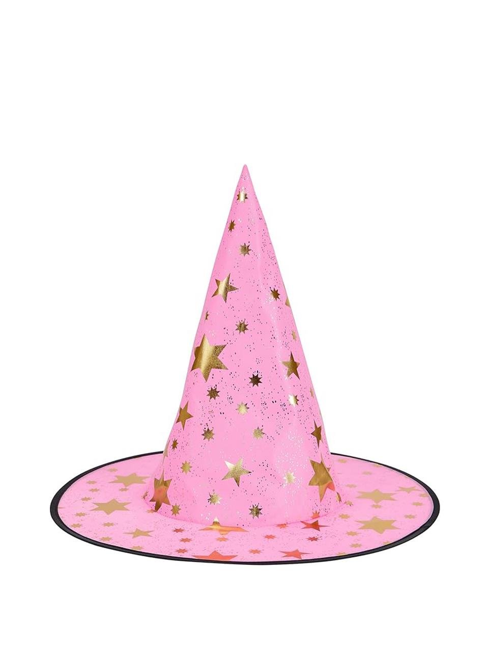 Cadılar Bayramı Desenli Cadı Şapkası Halloween Parti Kostüm Aksesuarı Pembe