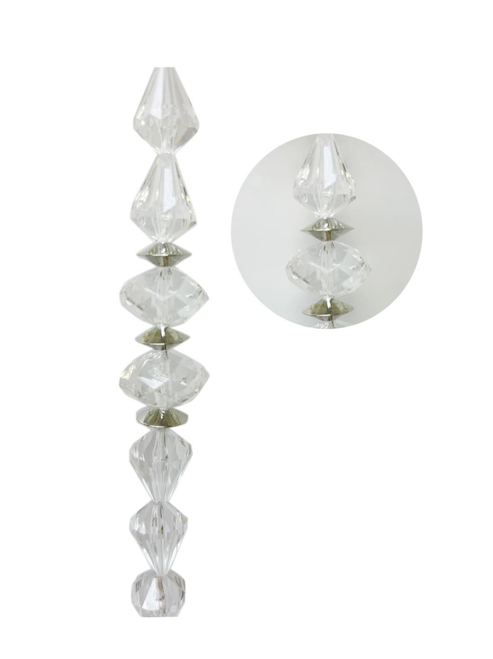 Yılbaşı Ağaç Süsü Lüks Prizma Kesim Kristal Boncuk Sarkıt Dekoratif Süs 24 cm
