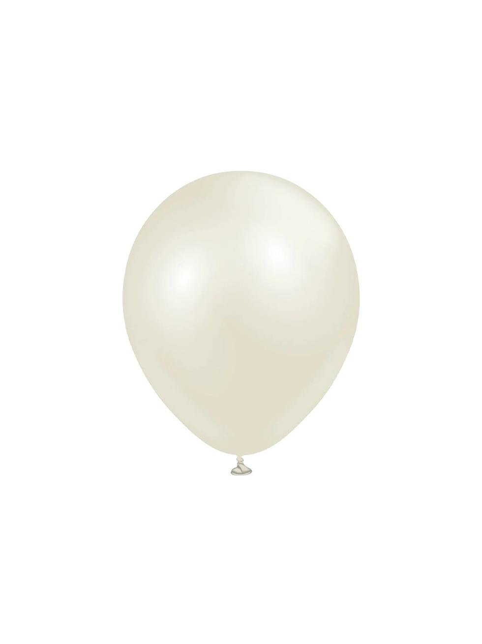 Aura Ivory White Kalisan Balon Parlak Parti Balonu-Fildişi Beyazı 12 inc 50'li