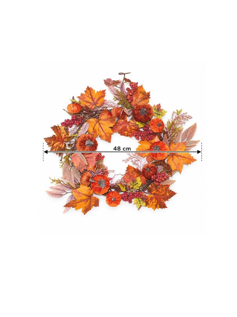 Balkabaklı Dekoratif Halloween Kapı Süsü 48 cm – Cadılar Bayramı ve Sonbahar Dekoru - Halloween Kapı Süsü & Dekoratif Süsler | Parti Adresi