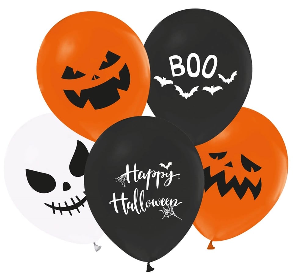 Baskılı Balon Halloween Renk 10'Lu